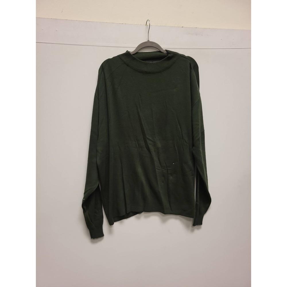 Saxony Collection‎ Mens XL Green Pullover Sweater Mock Neck Long Sleeve Acrylic